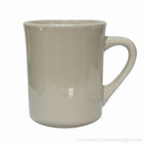 8oz ceramic tierra mug, milk white color, FDA-/PROP65-approved